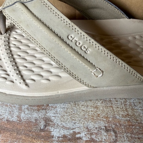 Crocs Men’s Flip Flops Size 13 Yukon Vista II LiteRide khaki Slip On Thong - Picture 7 of 13